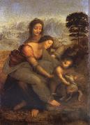 LEONARDO da Vinci Maria with Child and St. Anna oil
